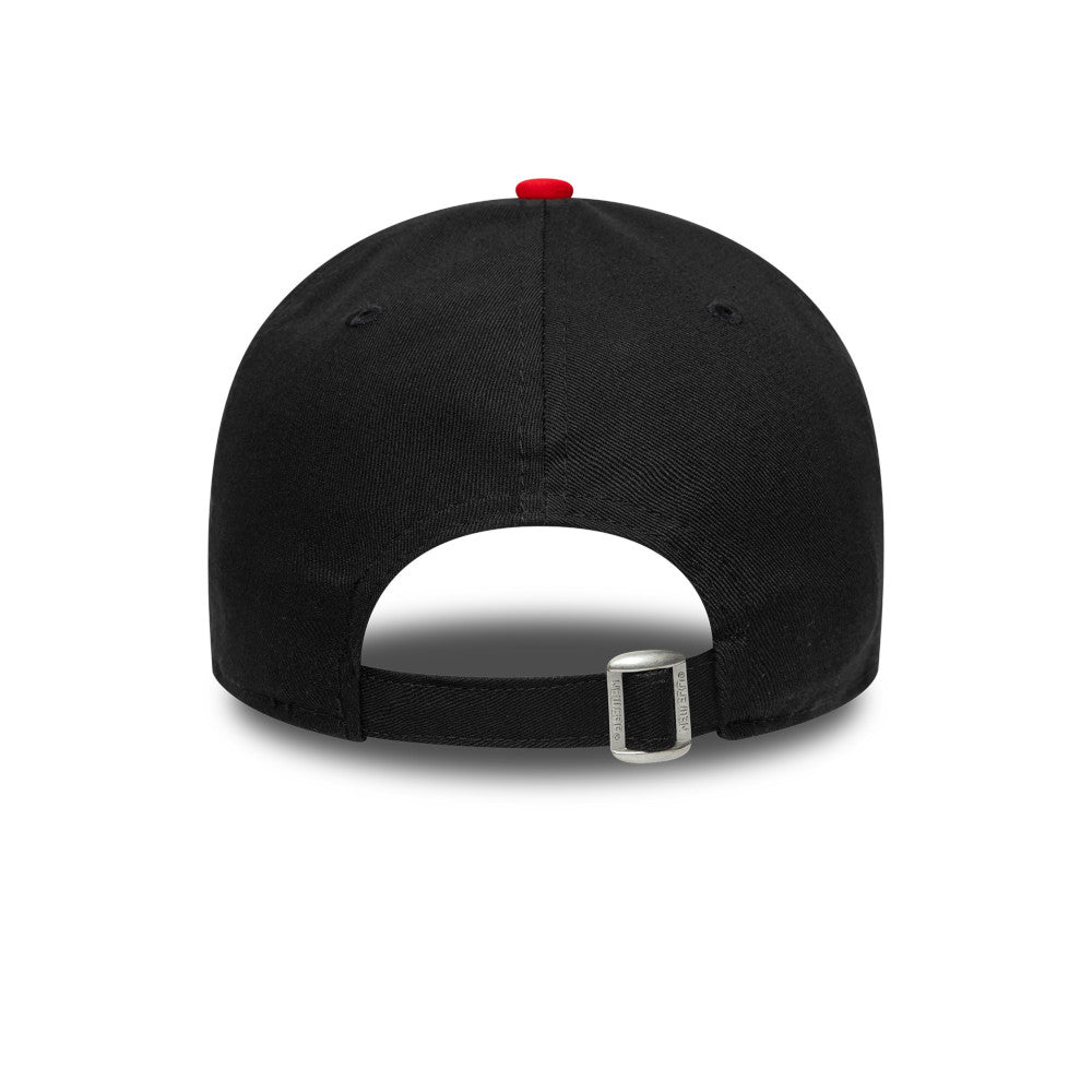 Chicago Bulls Hat - Side Patch 2Tone Black Red NBA 9Forty Strapback Cap - New Era
